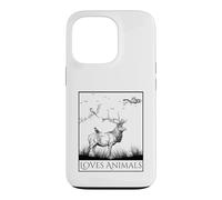 Carcasa para iPhone 13 Pro Loves Animals Nature Wildlife Graphic of Deer and Birds