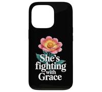 Carcasa para iPhone 13 Pro Luchando con Gracia Guerrero Cáncer Inspirador