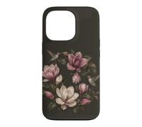 Carcasa para iPhone 13 Pro Magnolia Flores Colibríes Botánico Vintage Floral