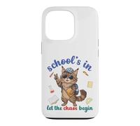 Carcasa para iPhone 13 Pro Maine Coon Cat Regresa a la Escuela Vibra en Let The Chaos Begin