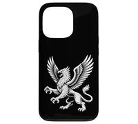 Carcasa para iPhone 13 Pro Majestuoso Griffin con alas Fierce Mythic Beast Line Art