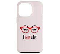Carcasa para iPhone 13 Pro Make up Lash Eyelash Eyelashes Lover Sun Glasses Red t-Shirt