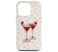 Carcasa para iPhone 13 Pro Martini Glass Pink Olive Bartender and Hearts Cóctel Beige