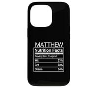 Carcasa para iPhone 13 Pro Matthew Nutrition Facts Parodia Divertido Dicho