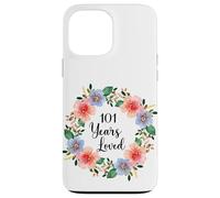 Carcasa para iPhone 13 Pro MAX 101 Years Loved 101th Birthday Floral 101 Years Loved Women