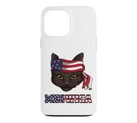 Carcasa para iPhone 13 Pro MAX 4 de Julio Funny Cat Lover Bandera Americana Patriot Pun Kitty