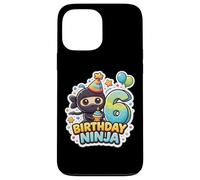 Carcasa para iPhone 13 Pro MAX 6 años cumpleaños Ninja Boys Six 6th Sexto Kids Party Cute