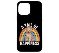 Carcasa para iPhone 13 Pro MAX A Tail of Happiness Golden Doodle Dog Retro Rainbow