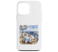 Carcasa para iPhone 13 Pro MAX Acuarela Cubierta de Crucero Comedor Vista del Velero