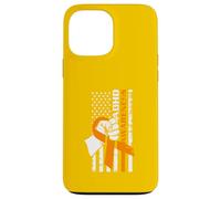 Carcasa para iPhone 13 Pro MAX ADHD Awareness Bandera Americana Cinta Naranja