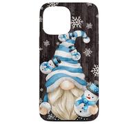 Carcasa para iPhone 13 Pro MAX Aesthetic Snowflake Pattern with Snowman and Winter GNOME