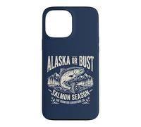 Carcasa para iPhone 13 Pro MAX Alaska or Bust Salmon Season Fishing Angler Cool Adventure