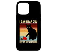Carcasa para iPhone 13 Pro MAX Amante del café con Forma de Gato Negro Divertido, Vintage, «No Estoy Escuchando»