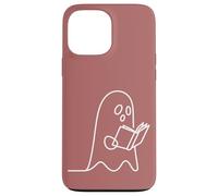 Carcasa para iPhone 13 Pro MAX Amante Minimalista de Libros Fantasmas de Lectura - Rosa