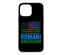 Carcasa para iPhone 13 Pro MAX American Romani | Banderas de Roma Traveller & USA envejecidas
