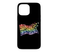 Carcasa para iPhone 13 Pro MAX Arco Iris Bandera Mariposas Gay Orgullo Mes Arte Homosexualidad