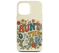 Carcasa para iPhone 13 Pro MAX Aunt of The Year Retro Floral Auntie