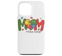 Carcasa para iPhone 13 Pro MAX Autismo Mom Life Colorido Corazón Concientización Diseño
