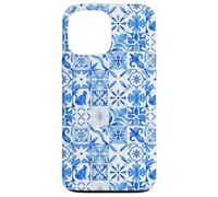 Carcasa para iPhone 13 Pro MAX Azulejo mediterráneo de mayólica de Cristal Mosaico Azul