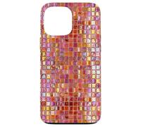 Carcasa para iPhone 13 Pro MAX Azulejos de Mosaico de Vidrio Italiano Sicilia Rosa Naranja Preppy