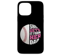 Carcasa para iPhone 13 Pro MAX Baseball Saying She Gets It from Her Dad Funny Baseball Dad