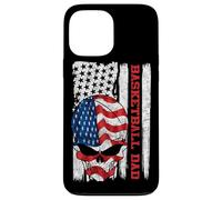 Carcasa para iPhone 13 Pro MAX Basketball Dad American Flag Skull Patriotic 4th of July