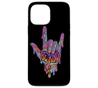 Carcasa para iPhone 13 Pro MAX Be Kind ASL Lenguaje de señas | Retro Groovy - Melting Art