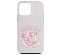 Carcasa para iPhone 13 Pro MAX Besties Axolotl Capybara Bubble Tea Lindo Kawaii Anime Animal