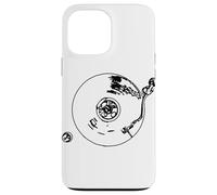 Carcasa para iPhone 13 Pro MAX Boceto de Tocadiscos Oldschool para Disc-Jockeys