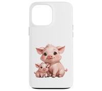Carcasa para iPhone 13 Pro MAX Bonito diseño de mamá cerdita y Cerdito bebé
