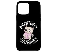 Carcasa para iPhone 13 Pro MAX Bonito gráfico de corazón de Gato Kawaii Pawsitively Adorable