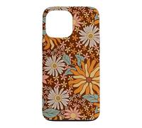 Carcasa para iPhone 13 Pro MAX Brown Flowers Meadow Floral Retro Groovy Aesthetic Women
