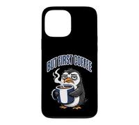 Carcasa para iPhone 13 Pro MAX But First Coffee Sleepy Penguin Caffeine Lover