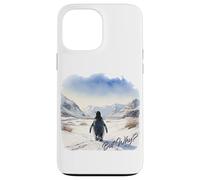 Carcasa para iPhone 13 Pro MAX BUT Why? Penguin Wandering Off Mountains Watercolor (White)