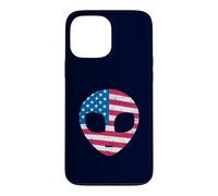 Carcasa para iPhone 13 Pro MAX Cabeza de Alien Bandera Americana Patriótica - I Love USA Pecho Izquierdo