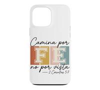 Carcasa para iPhone 13 Pro MAX Camina por Fe Christian Español Fe Escritura Biblia Versículo