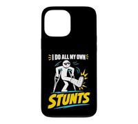 Carcasa para iPhone 13 Pro MAX Camiseta con Texto en inglés I Do My Own Stunts Get Well Funny Injury Leg