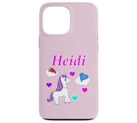 Carcasa para iPhone 13 Pro MAX Camiseta de cumpleaños con diseño de Unicornio para niña con Nombre Heidi