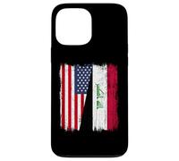 Carcasa para iPhone 13 Pro MAX Camiseta iraquí Americana con Media Bandera de Estados Unidos