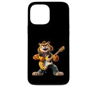 Carcasa para iPhone 13 Pro MAX Cartoon Tiger Rock Guitarrista Tocando Guitarra Eléc