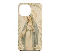 Carcasa para iPhone 13 Pro MAX Católica Virgen María Floral Oración Arte Mirada Devocional