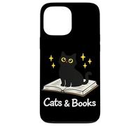 Carcasa para iPhone 13 Pro MAX Cats & Books Lector de Libros de Lectura de Gatos Negros