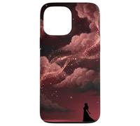 Carcasa para iPhone 13 Pro MAX Celestial Stardust Oscuro Romanticismo Puesta De Sol Rojo Luna Etérea