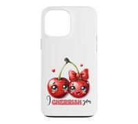 Carcasa para iPhone 13 Pro MAX Cerezas Kawaii I Cherrish You Pareja Amor Fruta