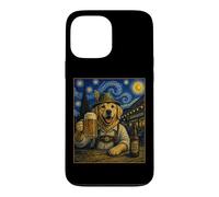Carcasa para iPhone 13 Pro MAX Cerveza Alemana Bebiendo Golden Retriever Dog Art