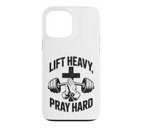 Carcasa para iPhone 13 Pro MAX Christian Workout Lift Heavy Pray Hard Gimnasio para Hombres