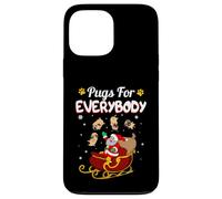 Carcasa para iPhone 13 Pro MAX Christmas Pugs For Everybody Santa's Sleigh Pug Dog Lover