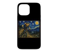 Carcasa para iPhone 13 Pro MAX Ciclismo de montaña Golden Retriever Art Dog en Bike Trail
