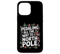 Carcasa para iPhone 13 Pro MAX Ciclista de Navidad - Pedaleando Todo el Camino hacia el Polo Norte