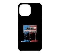 Carcasa para iPhone 13 Pro MAX Cinta de Casete Retro de los años 80, Bandera Americana, Graffiti de Goteo de Estados Unidos